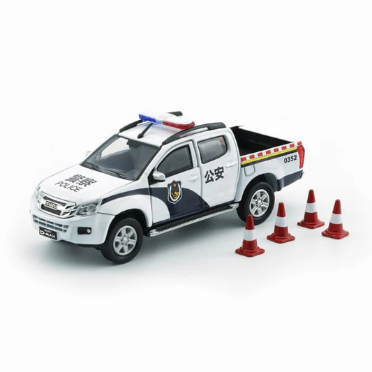 Premium scale diecast model car  – *PRE-ORDER* Isuzu D-Max 2018 - China Police (CHINA), 1:64 Scale Collectible
