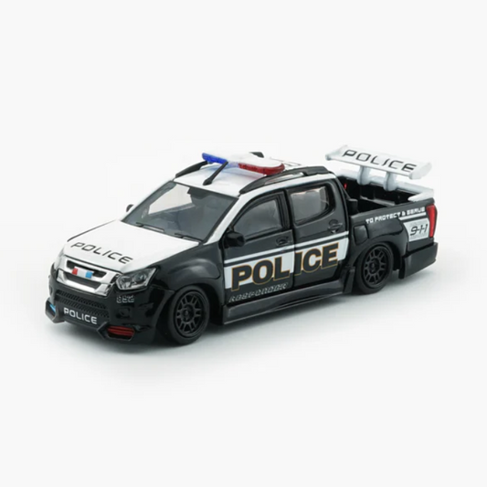 Premium scale diecast model car  – *PRE-ORDER* Isuzu D-Max 2018 - Low Rider Fake POLICE (Canada), 1:64 Scale Collectible