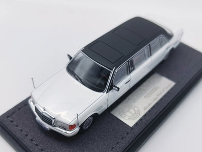 HEC 2026 The Art of Model Mercedes S-Class W126 Trasco 1000SEL Limousine White 1:64 Scale Diecast Model