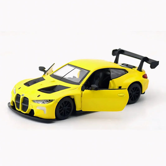 Premium scale diecast model car  – BMW M4 GT3, 1:43 Scale (Yellow) Collectible