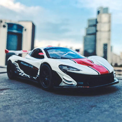 Premium scale diecast model car  – Mclaren P1 GTR, 1:32 Scale (White) Collectible
