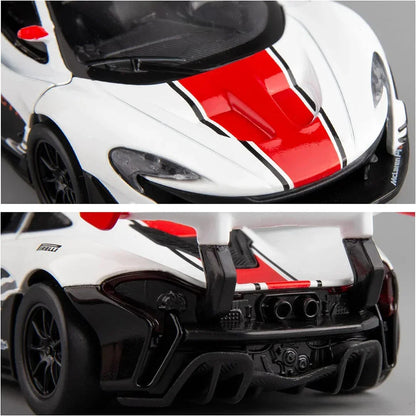 Premium scale diecast model car  – Mclaren P1 GTR, 1:32 Scale (White) Collectible