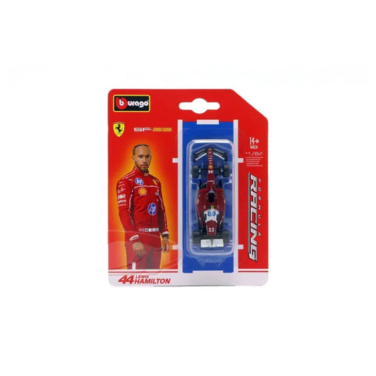 F1 Ferrari SF-25 Formula 1 Car (Lewis Hamilton) #44, 1:64 Scale (Maroon) Blister collectible diecast model at Poketwheels