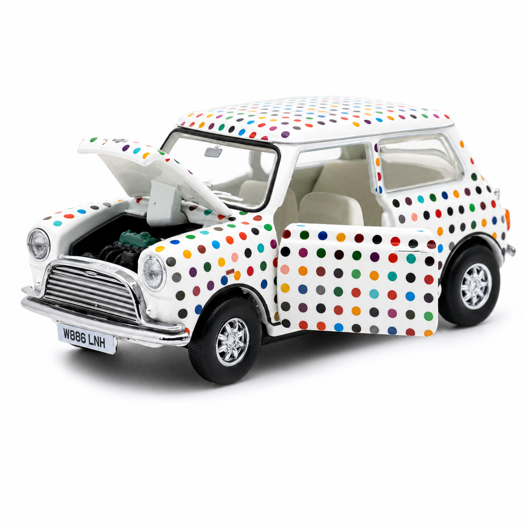 TINY Mini Cooper MK1 Colour Dot 1:50 Scale – Official Licensed Diecast with Acrylic Case