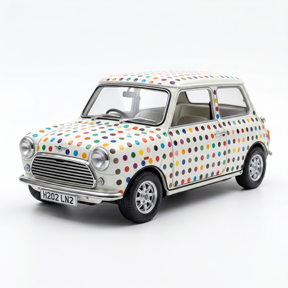 TINY Mini Cooper MK1 Colour Dot 1:50 Scale – Official Licensed Diecast with Acrylic Case