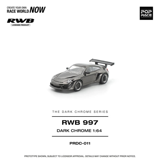 *PRE-ORDER* RWB 997, 1:64 Scale (Dark Chrome) collectible diecast model at Poketwheels