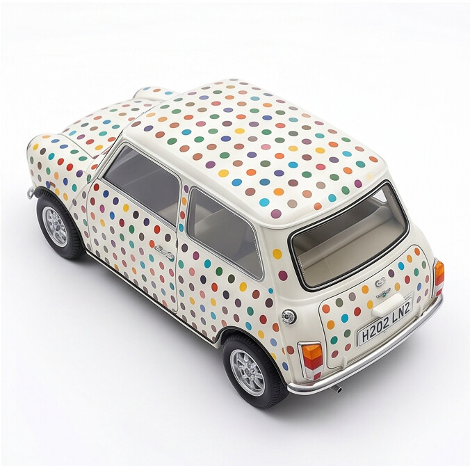 TINY Mini Cooper MK1 Colour Dot 1:50 Scale – Official Licensed Diecast with Acrylic Case