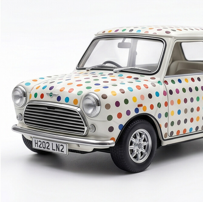 TINY Mini Cooper MK1 Colour Dot 1:50 Scale – Official Licensed Diecast with Acrylic Case
