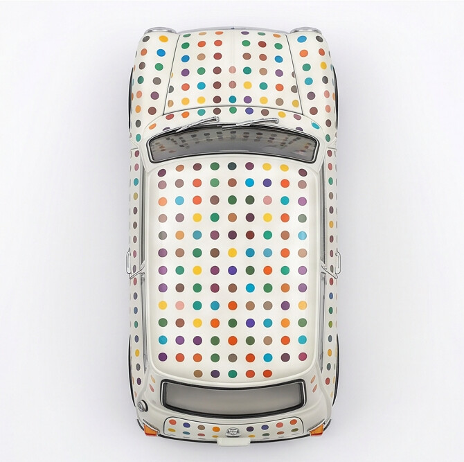 TINY Mini Cooper MK1 Colour Dot 1:50 Scale – Official Licensed Diecast with Acrylic Case