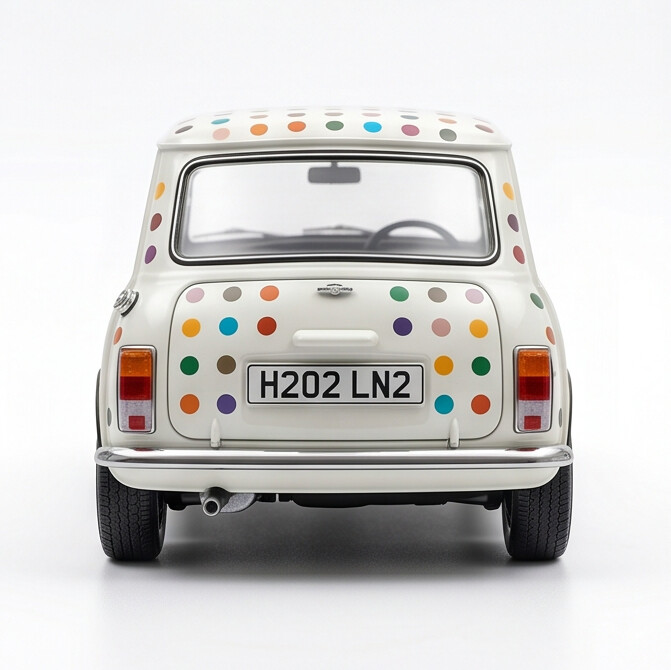 TINY Mini Cooper MK1 Colour Dot 1:50 Scale – Official Licensed Diecast with Acrylic Case