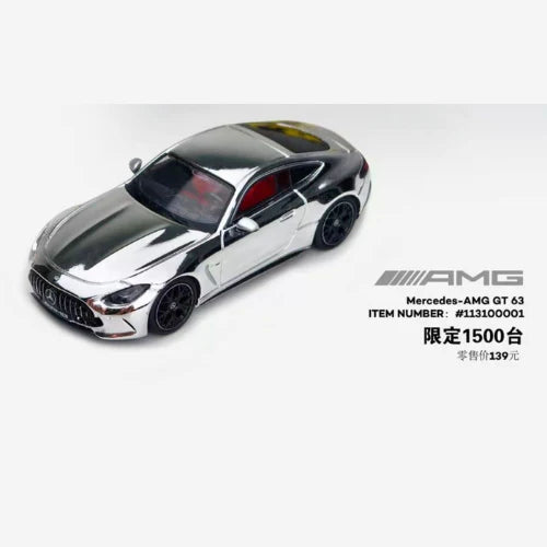 HEC 2026 Kilo Works Mercedes-AMG GT63 SE Performance Silver Chrome 1:64 Scale Diecast Model