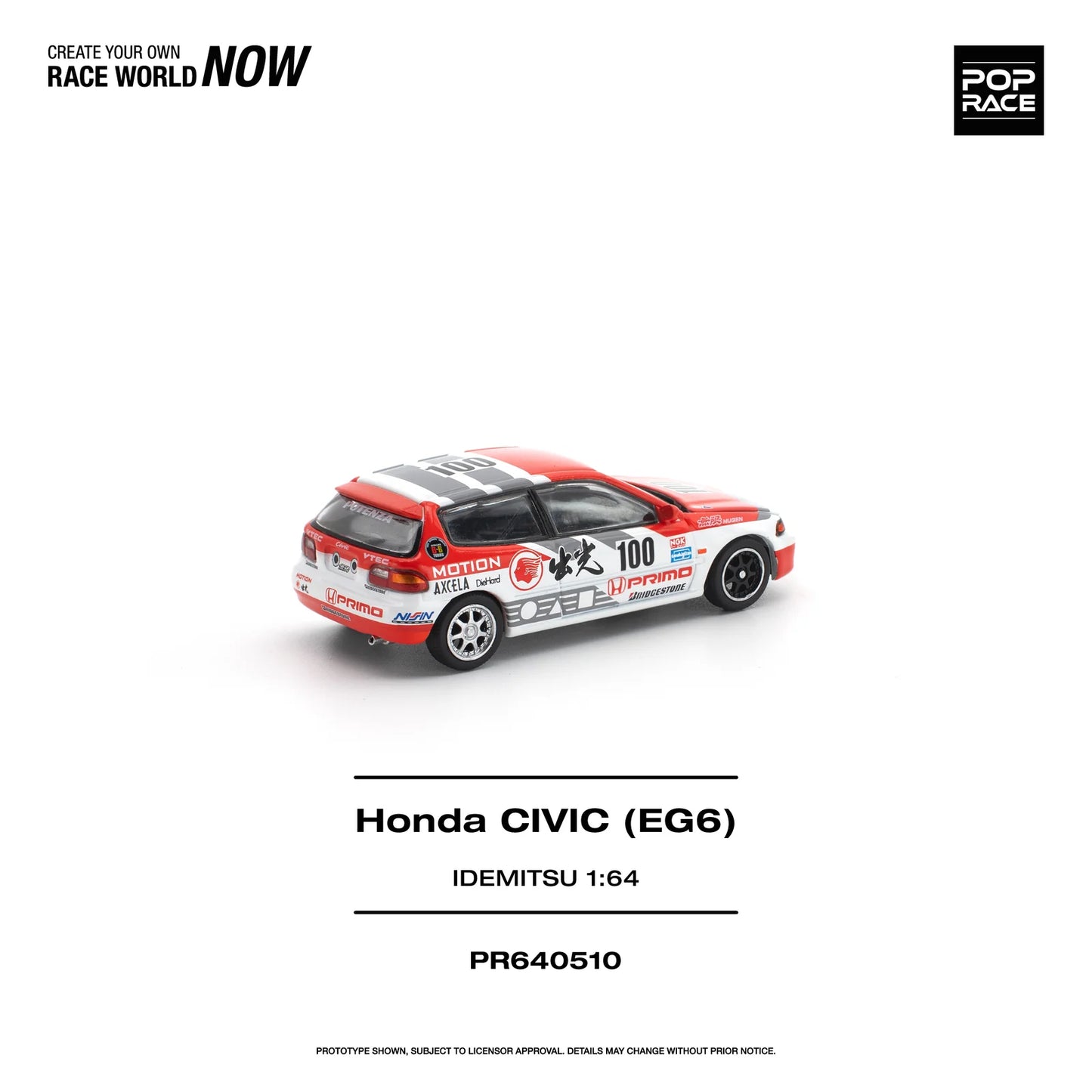 POPRACE Honda Civic EG6 Idemitsu Motion Infinite 1:64 Scale Diecast Model (Pre-Order)