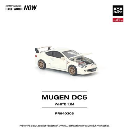POPRACE Honda DC5 Mugen New Tooling White 1:64 Scale Diecast Model (Pre-Order)