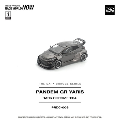POPRACE Pandem GR Yaris Dark Chrome 1:64 Scale Diecast Model (Pre-Order)