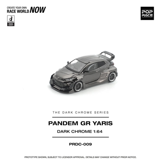 POPRACE Pandem GR Yaris Dark Chrome 1:64 Scale Diecast Model (Pre-Order)
