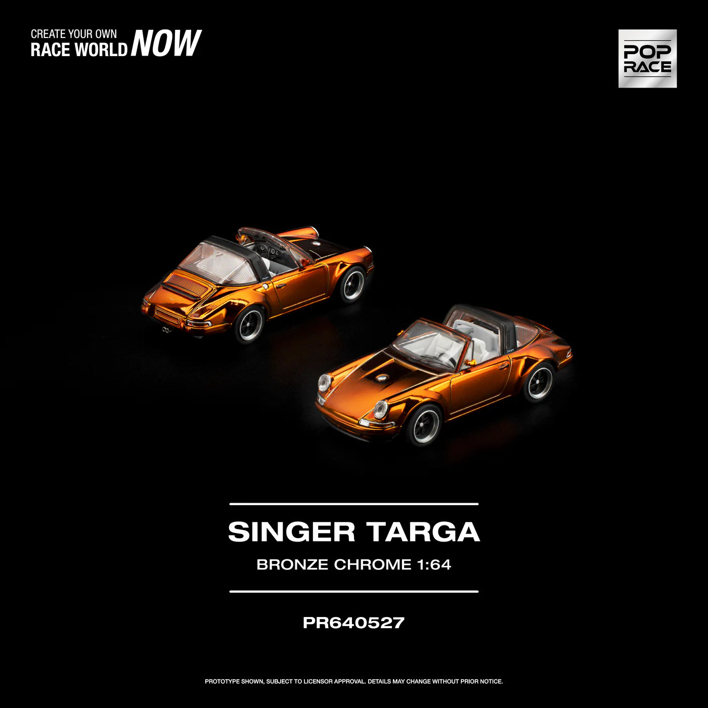 PRE-ORDER | Singer Targa 1:64 Scale (Bronze Chrome) by POP RACE