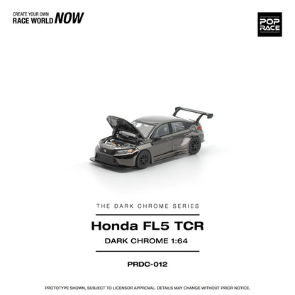 POPRACE Honda Civic FL5 TCR Dark Chrome 1:64 Scale Diecast Model (Pre-Order)