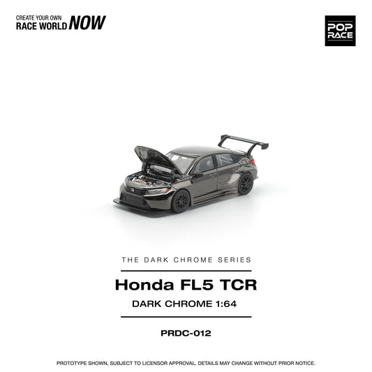 POPRACE Honda Civic FL5 TCR Dark Chrome 1:64 Scale Diecast Model (Pre-Order)