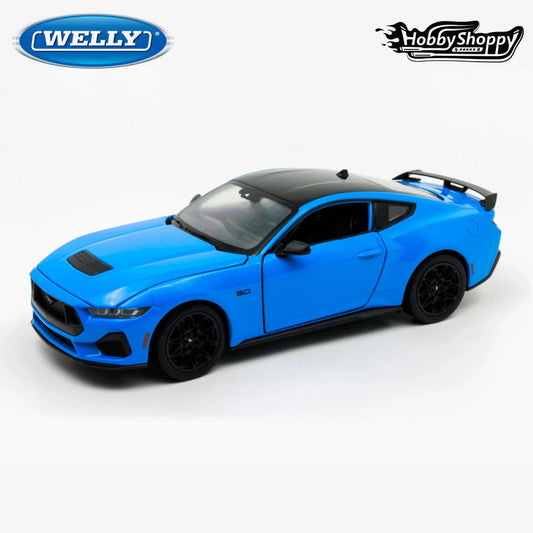 Premium scale model car for display – Ford Mustang GT 2024, 1:24 Scale (Blue) Collectible