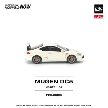 POPRACE Honda DC5 Mugen New Tooling White 1:64 Scale Diecast Model (Pre-Order)
