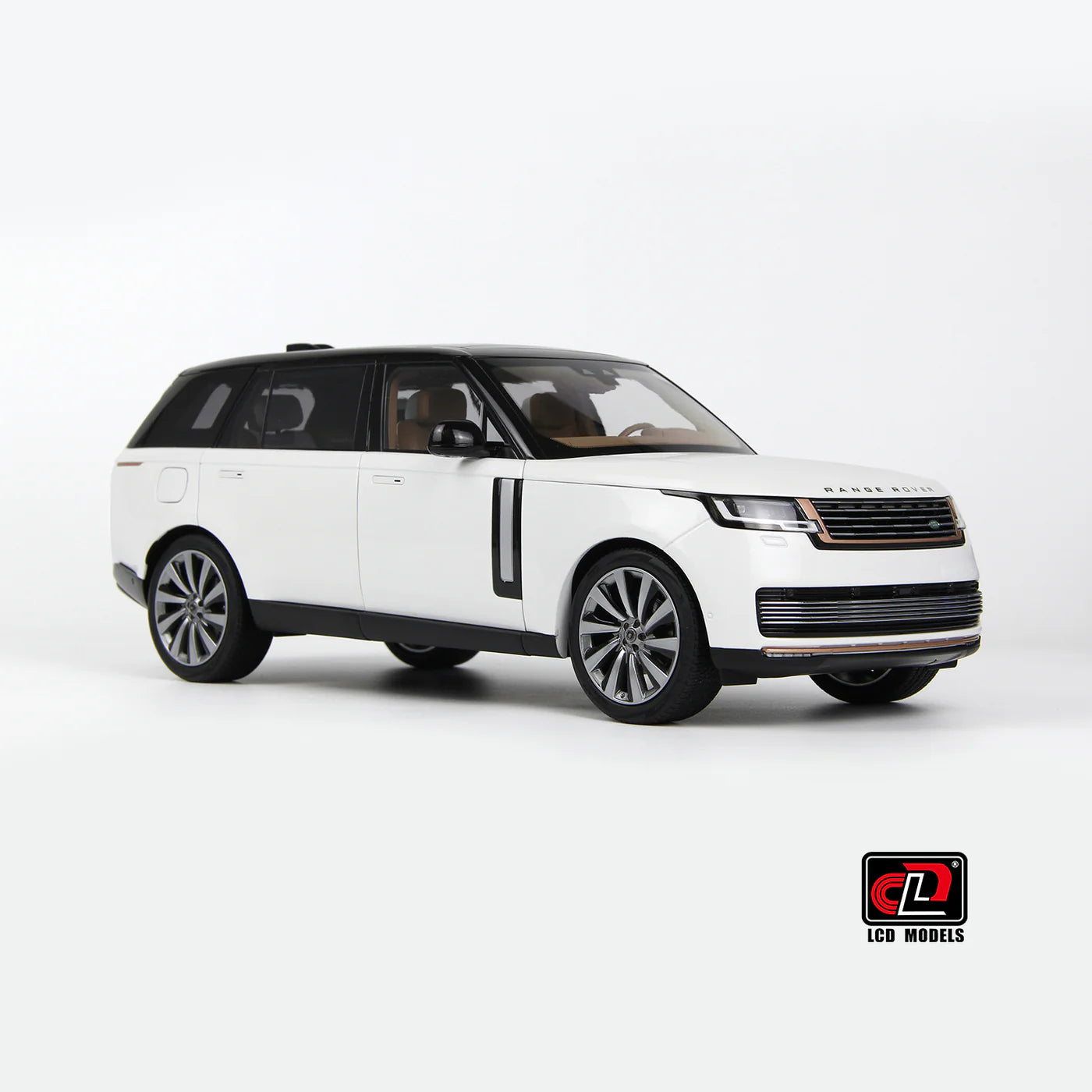 LCD Land Rover Range Rover SV Serenity 2022 White with Black Roof 1:18 Scale Diecast Model