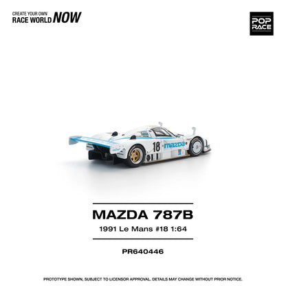 POPRACE Mazda 787B 1991 Le Mans #18 24Hrs 1:64 Scale Diecast Model (Pre-Order)