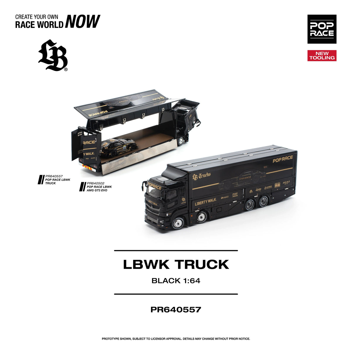 *PRE-ORDER* LBWK Truck, 1:64 Scale (Black) collectible diecast model at Poketwheels