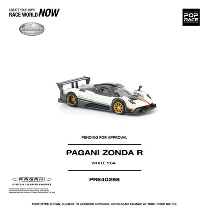 POPRACE Pagani Zonda R White 1:64 Scale Diecast Model (Pre-Order)