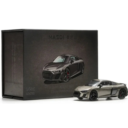 Premium scale diecast model car  – AUDI R8 V10 Coupe Performance 2022, 1:64 Scale (Grey) Collectible