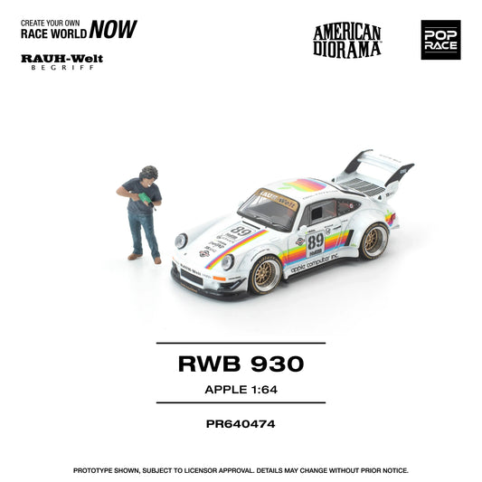 *PRE-ORDER* RWB 930 Apple With Figure, 1:64 Scale collectible diecast model at Poketwheels