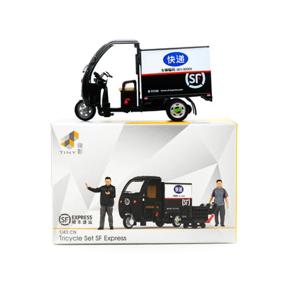 TINY SF Express Tricycle (Covered) Set (Vehicle + Figure), 1:43 Scale