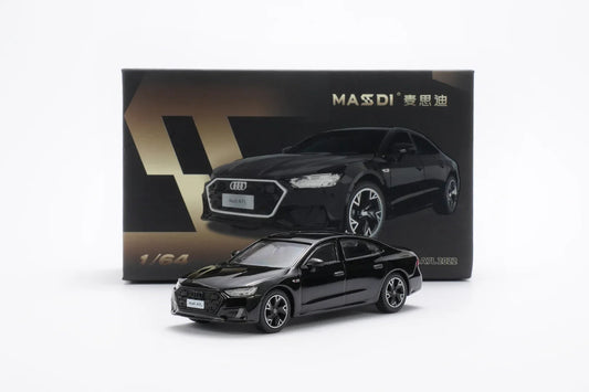 Premium scale diecast model car  – AUDI A7L 2022, 1:64 Scale (Black) Collectible