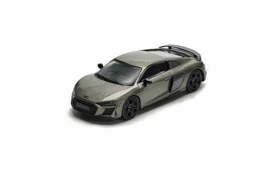Premium scale diecast model car  – AUDI R8 V10 Coupe Performance 2022, 1:64 Scale (Grey) Collectible