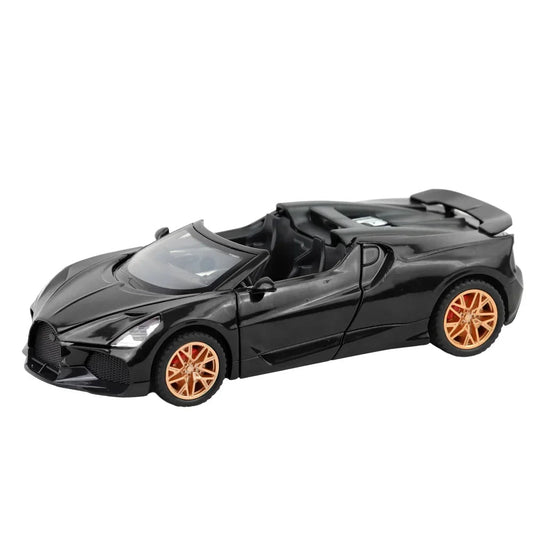 Bugatti Mistral - Light, Sound with Openable Doors, 1:32 Scale (Black) collectible diecast model at Poketwheels
