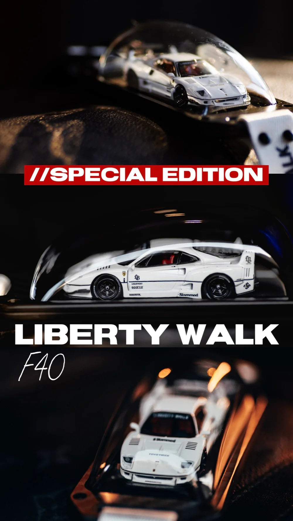 INNO64 Liberty Walk F40 D/STANDS White Chase Car 1:64 Scale Diecast Model (HEC 2026)