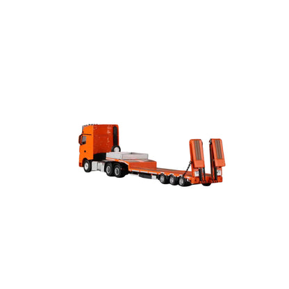 PRE-ORDER Time Micro Mercedes-Benz Flatbed Transport Trailer Orange 1:64 Scale Diecast Model