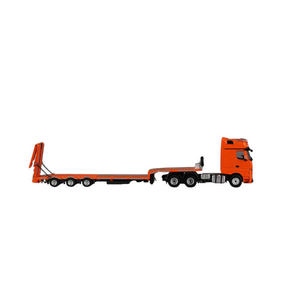 PRE-ORDER Time Micro Mercedes-Benz Flatbed Transport Trailer Orange 1:64 Scale Diecast Model