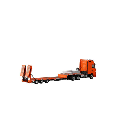 PRE-ORDER Time Micro Mercedes-Benz Flatbed Transport Trailer Orange 1:64 Scale Diecast Model