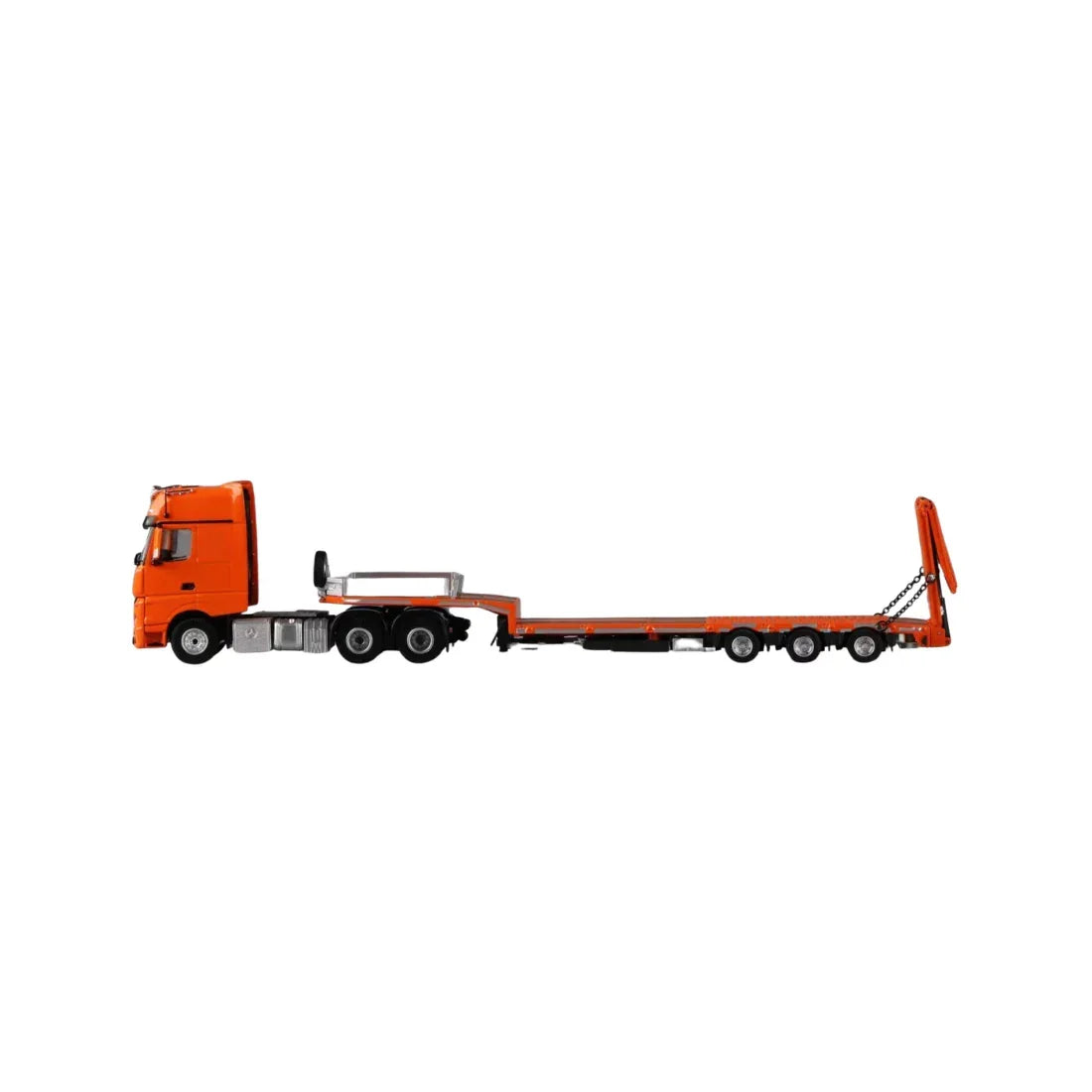 Mercedes-Benz - Flatbed Transport Trailer, 1:64 Scale (Orange) collectible diecast model at Poketwheels