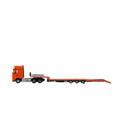 PRE-ORDER Time Micro Mercedes-Benz Flatbed Transport Trailer Orange 1:64 Scale Diecast Model