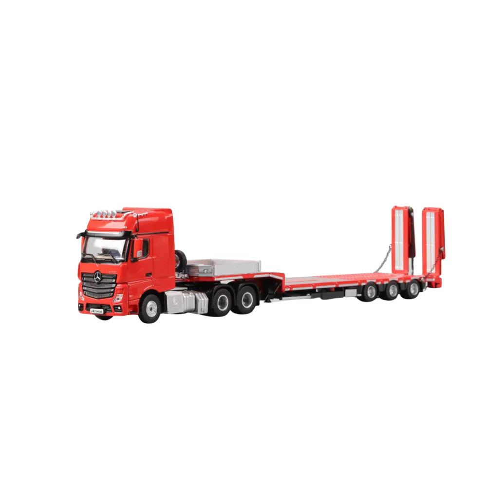 PRE-ORDER Time Micro Mercedes-Benz Flatbed Hauler Trailer Red 1:64 Scale Diecast Model