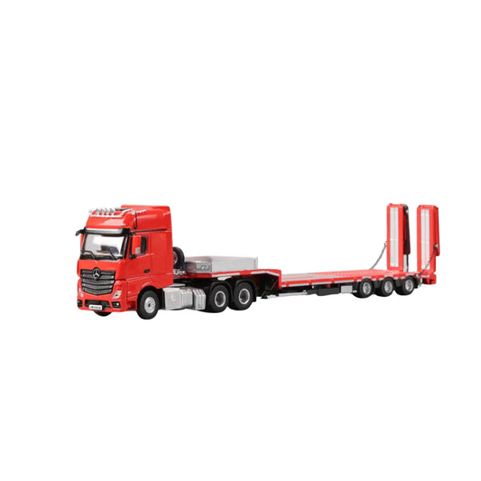 PRE-ORDER Time Micro Mercedes-Benz Flatbed Hauler Trailer Red 1:64 Scale Diecast Model