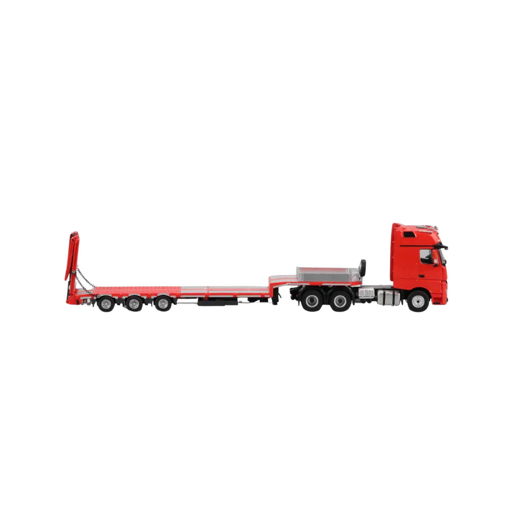 PRE-ORDER Time Micro Mercedes-Benz Flatbed Hauler Trailer Red 1:64 Scale Diecast Model