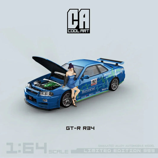 CoolArt-R34 - Open Cover Blue No. 92 - Figure Edition(Limited to 999), 1:64 Scale collectible diecast model at Poketwheels