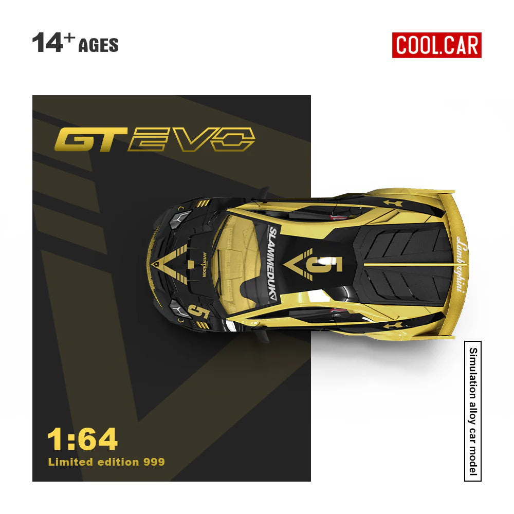 PRE-ORDER Time Micro Lamborghini GTEVO V5 Black & Gold Livery Limited 999 pcs 1:64 Scale Diecast Model