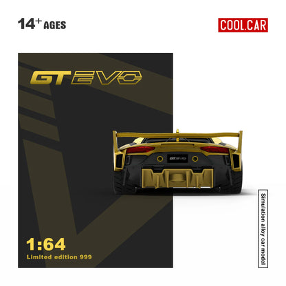 PRE-ORDER Time Micro Lamborghini GTEVO V5 Black & Gold Livery Limited 999 pcs 1:64 Scale Diecast Model