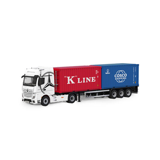 PRE-ORDER Time Micro CC Mercedes-Benz Actros Cargo Container Truck White 1:64 Scale Diecast Model