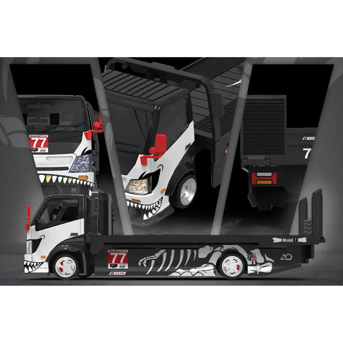 CC-H300 Flatbed Transport Trailer – Dinoco No. 77, 1:64 Scale collectible diecast model at Poketwheels