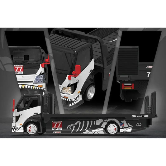 CC-H300 Flatbed Transport Trailer – Dinoco No. 77, 1:64 Scale collectible diecast model at Poketwheels