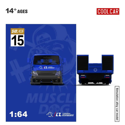 Premium scale diecast model car  – Hino H300 Transport Trailer, 1:64 Scale (Blue) Collectible
